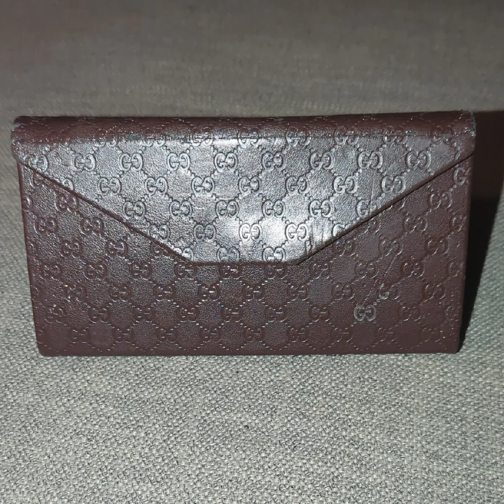Gucci Dark Brown Embossed Sunglass Case